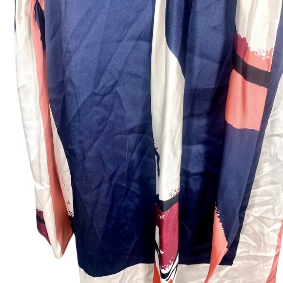 Tanya Taylor Avril Blouse Printed Satin Tie Top Multicolor Print Varies Size M - Picture 8 of 12